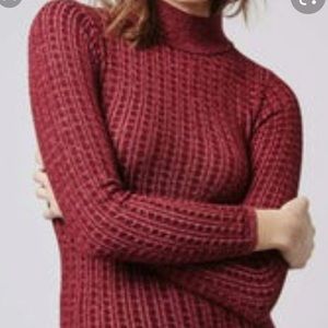 Topshop red knit sweater dress